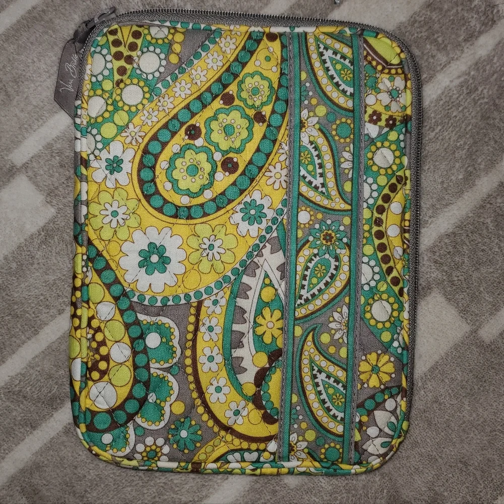 Colorful Vera Bradley Green/Yellow Paisley Kindle/Tablet Sleeve